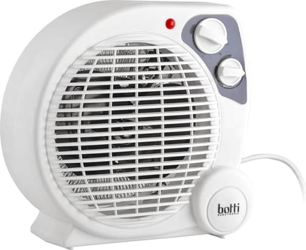 Botti Caldo ventilatorkachel 2000W – 3 standen – Thermostaat – Wit – Compacte elektrische kachel met beveiliging