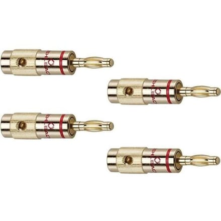 Oehlbach 3001 Luidsprekerconnector Stekker, recht Goud 4 stuk(s)
