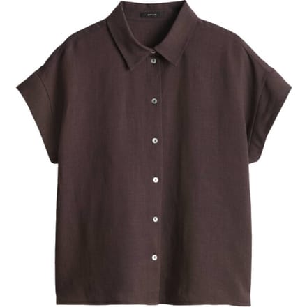 Blouse met linnen en overhemdkraag model 'Falvia'