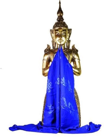 Tibetaanse luxe Katha sjaal blauw XL (240 cm) (2 stuks)