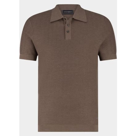 Polo Scotland Blue bruin kaene knitted 3 knoopjes