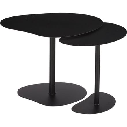 Mica Decorations Bijzettafel - Set van 2 - L55 x B41 x H40 cm - Metaal - Zwart