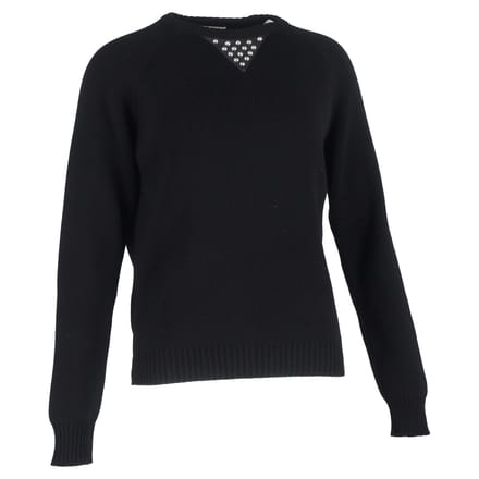 Saint Laurent trui met studs in zwarte wol