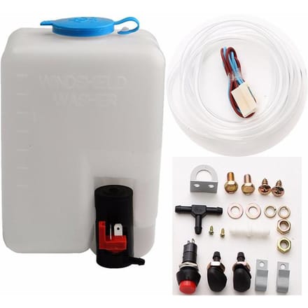 Kit de bouteille de pompe de réservoir de lave-glace 12V 1,8 l avec ensemble d'accessoires de Jets de tuyau gray