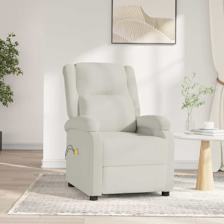 vidaXL - Massagestoel - elektrisch - fluweel - crèmekleurig