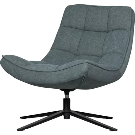 WOOOD Maudi Draaifauteuil - Polyester - Blue Stone - 84x74x86