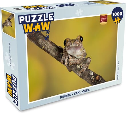 Puzzel Kikker - Tak - Geel - Legpuzzel - Puzzel 1000 stukjes volwassenen
