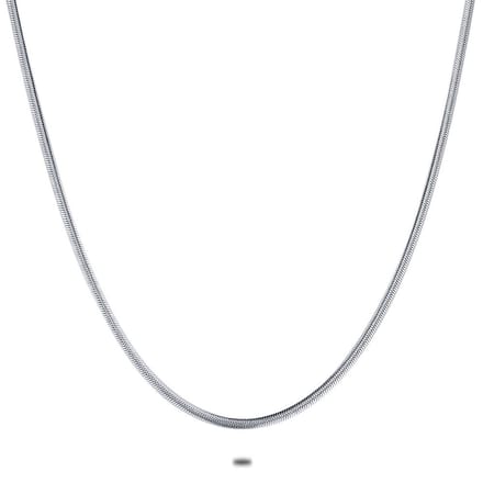 Twice As Nice Halsketting in edelstaal, platte slang, 4 mm 40cm+5cm