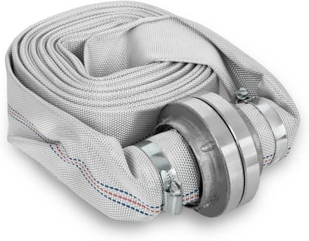 Platte slang - Waterslang pompslang - Grote hoeveelheden water - Met Storz koppeling - 10 meter 52mm - Grijs