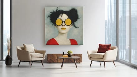 Canvas Schilderij - Vrouw Portret - Abstract - Kunst - Modern - 40x40x2 cm