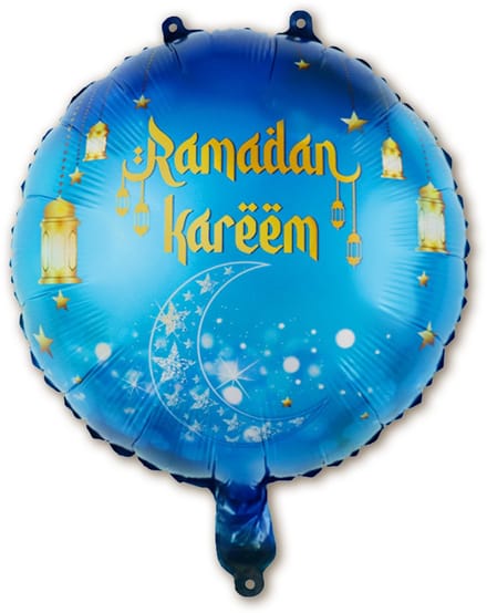 Q2P - Ramadan Decoratie - Ballon - Eid Mubarak - Feest Versiering - Islam - Helium Ballonnen - Blauw