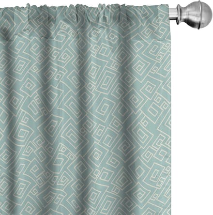 ABAKUHAUS 2-Pak Gordijnset – Microfiber, Halve verduistering, lichtblauw