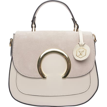 Luisa Vannini Beige Rundleer Tas