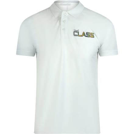 Cavalli Class Levendige Bloemenlogo Off White Poloshirt
