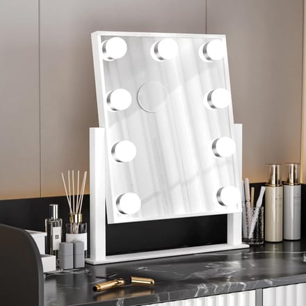 Make-up Spiegel - Spiegel met Verlichting Dimbaar - Hollywood - 41 x 30 cm