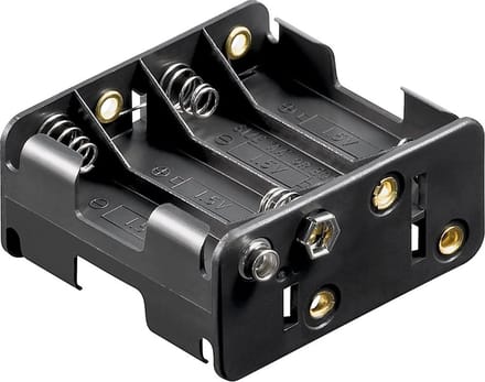 Batterijhouder voor 8 AA-batterijen - push-on bevestiging