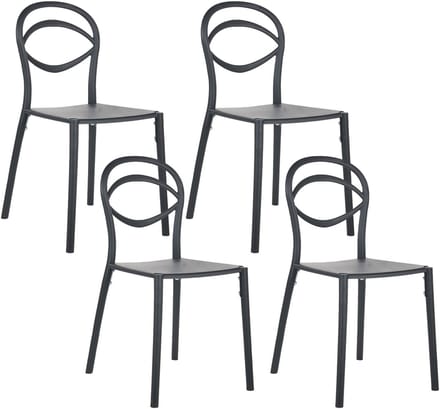 COVOLO - Tuinstoel set van 4 - Zwart - Polypropyleen