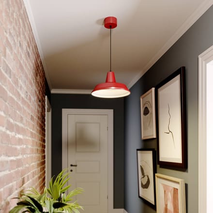 Luminex Hanglamp CLASS, rood/wit, Ø 36 cm, metaal