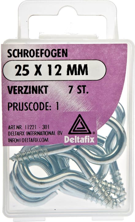 Deltafix Schroefogen - 7x - verzinkt metaal - 25 x 12 mm - ijzerwaren bevestigsmaterialen