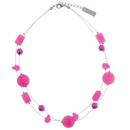 Behave® Korte Ketting - Roze Kralen - Nikkelvrij - 38,5 cm