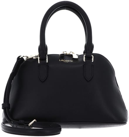 LACOSTE Leren handtas schoudertas Champs-Élysées Top Handle Bag Noir zwart