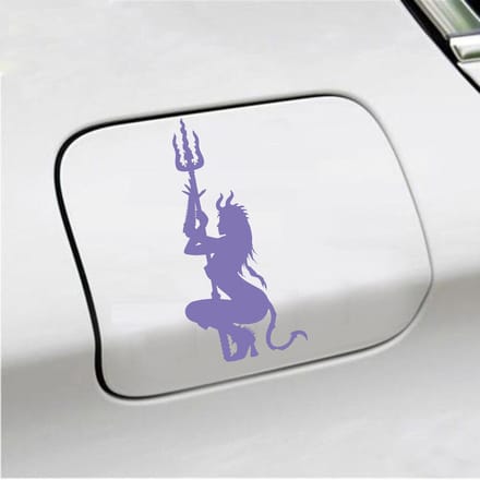 Bumpersticker - Duivel - 13,2 X 6,1 - Paars