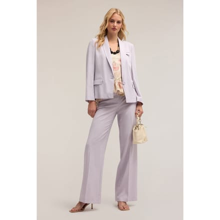 Motivi Single-breasted Linen Blend Lyocell Jacket Purple Größe: 32 | Blazer Outlet | Damen | Weiß