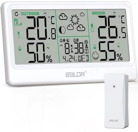 Draadloos weerstation met buitensensor, thermometer en hygrometer