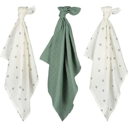 Prénatal hydrofiele luiers klavertjes 3 stuks Midgreen unisex