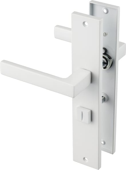 Ostiumhome® - Deurbeslag- Deurklink op schild met WC Slot 64 mm- Wit - Lorto