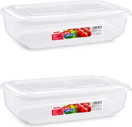 Plasticforte Vershoudbakje - 4x - vriezer en magnetron - 3L - kunststof - mealprep