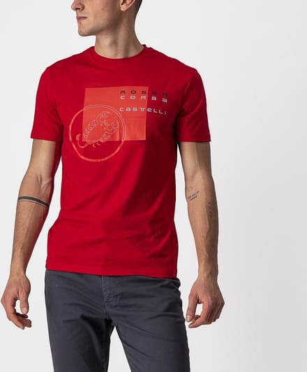 Castelli Casual T-Shirt Heren Rood - MAURIZIO TEE RED SILVER GRAY BLACK-2XL