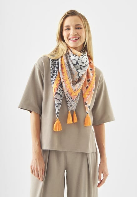 Codello Doek van biologisch katoen met verschillende animalprints en STAY WILD-opdruk
