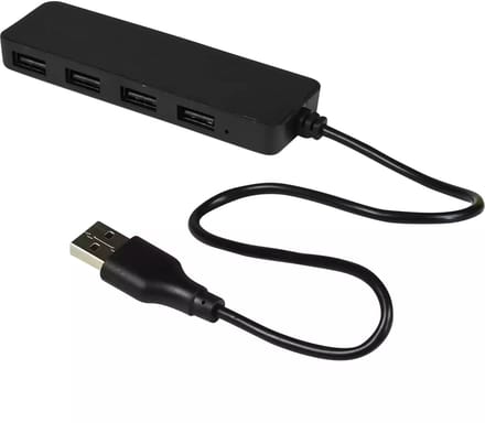 Benson USB-hub - 4 poorten - Compact ontwerp - 28 cm kabel - Zwart
