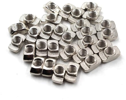 50x M5 T-moeren voor 4040 Aluminium Profielen - Vernikkeld Staal