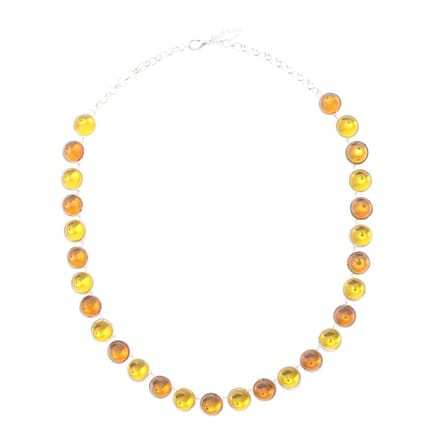 Behave - Ketting dames retro stijl - zilverkleur bruine stenen - 47 cm