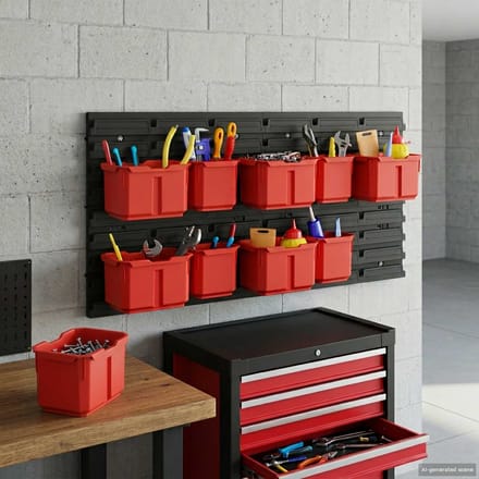 vidaXL - Containerrek - Zwart - en - Rood - 77,5 - x - 2 - x - 39 - cm