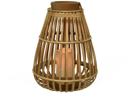 LED lantaarn bamboe 25x25x27,5cm