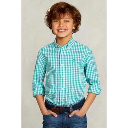 River Woods Custom Fit Checked Shirt Green.white Green Größe: 04 | Hemden Outlet | kids | Grün
