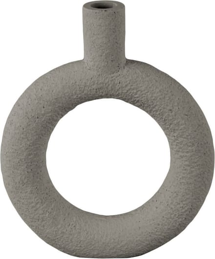 Present Time Vaas Ring - Polyresin - Rond Warm Grijs - 18x3,5x22,5cm