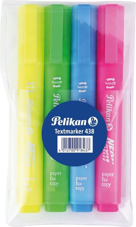 Pelikan markeerstift 438/4 farbig gesorteerd 4de Etui