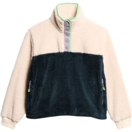 Superdry - Superzachte kraagloze Mash Up trui - Dames - Truien