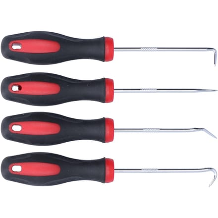 4 Stuks Pick Haak Set Nauwkeurige Auto Automotive O-ring Oliekeerring Pakking Trekker Verwijderaar 155mm black