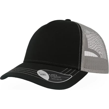 Atlantis Headwear Rapper Canvas Cap AT527 - BLACK/GREY - One size