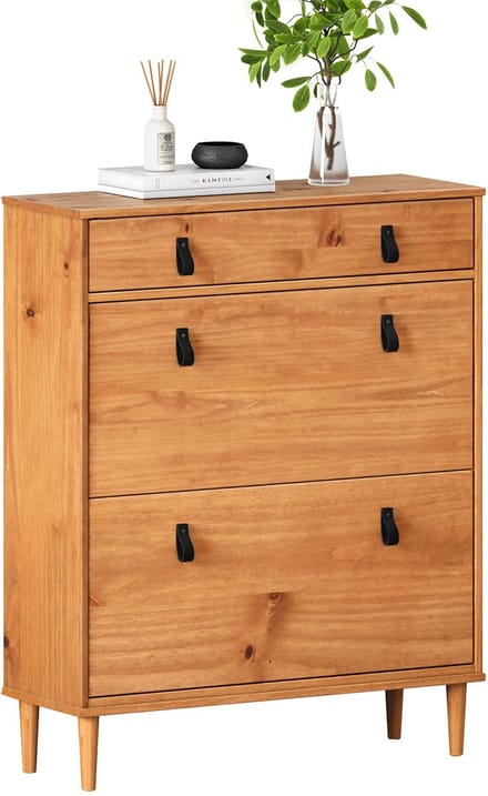 Schoenkast MIKKA met 2 kleppen en 1 lade – eikenkleurig