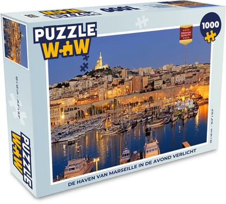 Puzzel Avond - Haven - Marseille - Legpuzzel - Puzzel 1000 stukjes volwassenen