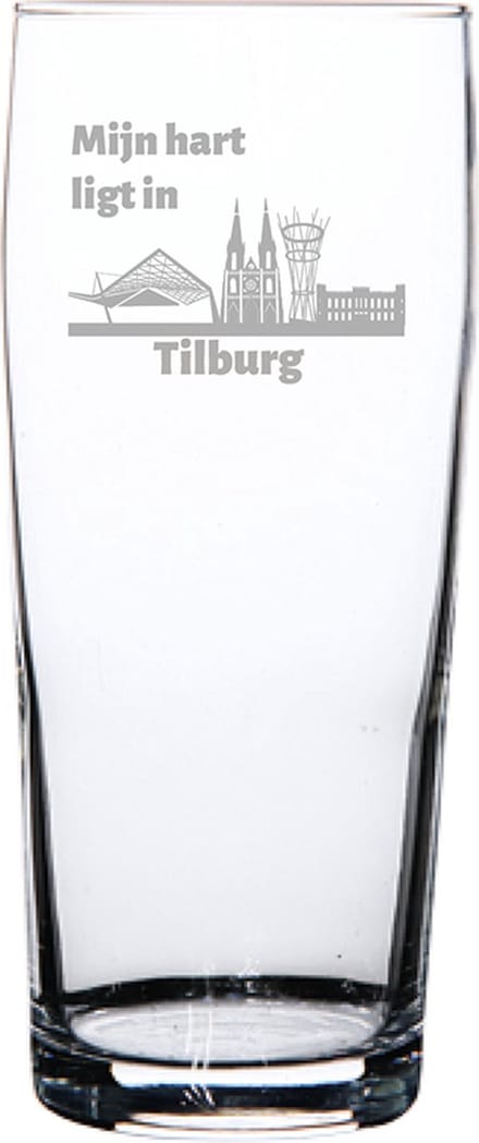 Gegraveerde bierfluitje 19cl Tilburg