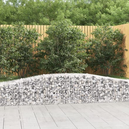vidaXL - Schanskorven - 2 - st - gewelfd - 400x50x40/60 - cm - ijzer