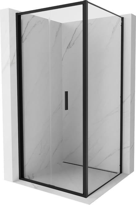 Mexen Exo inklapbare douchecabine 90 x 90 cm, transparant, zwart - 816-090-090-70-00
