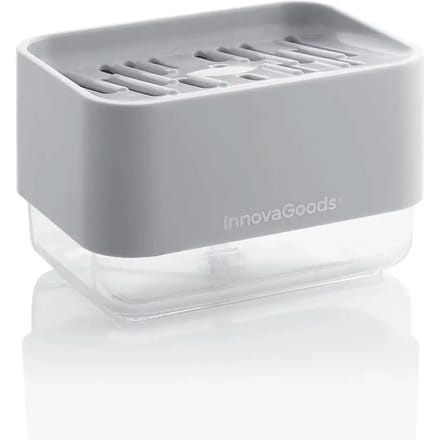 Zeepdispenser - InnovaGoods - PUSHOAP - Grijs en groen - Antibacterieel - Multifunctioneel